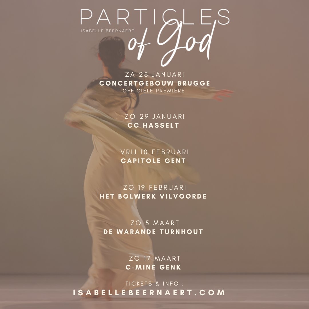Na de premiere zaterdag in Brugge vliegen we de dag erna meteen door met Particles of God naar HASSELT. Laatste plaatsen. Wees er nog snel bij op 29 januari!

Tickets &amp; Info : mailchi.mp/isabellebeerna… 

Foto : Kim Vos
