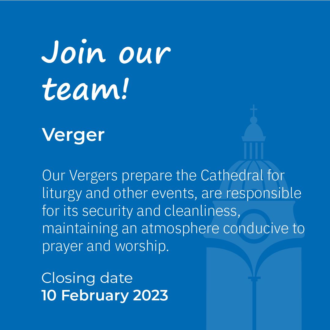 bhamcathedral's tweet photo. We're looking for a new Verger to join our friendly and welcoming team. Vergers have a distinctive role in the liturgy and ceremony of Cathedral life and play a key role in maintaining an atmosphere of prayer and worship. Find out more and apply at https://t.co/kfzXpl5kJr https://t.co/Q1TevanCmL