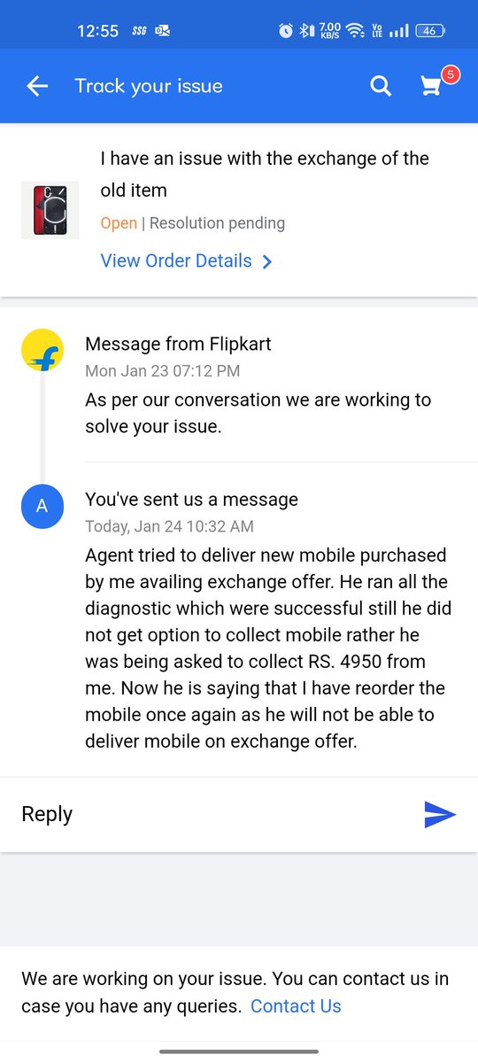 ashisharies174's tweet photo. Been hearing about @Flipkart pathetic delivery stories now experiencing it in real. @flipkartsupport I can't believe a simple mobile exchange delivery can go this absurd and further to this support staffs need support to resolve issue. Need an immediate resolution for this https://t.co/cc6HwazXmO