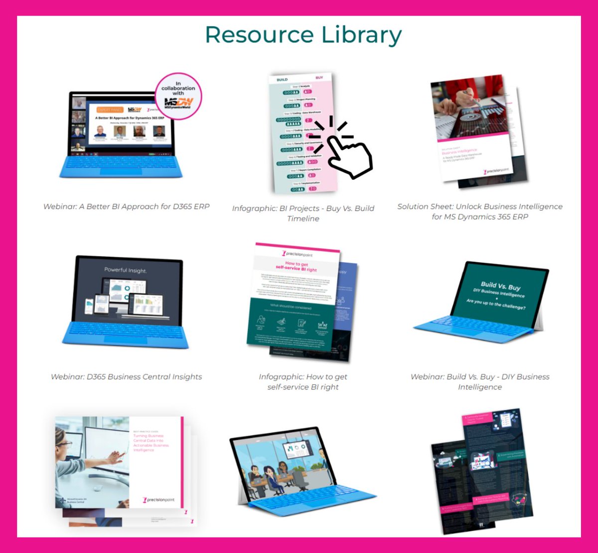 precisionpoint's tweet image. We have worked on adding as much useful #D365 #BI content as we can into our resource library. The best part is.... it&apos;s all available for free! There are infographics, best practice guides, videos and more!

Browse the library: precision-point.com/resource-libra…
