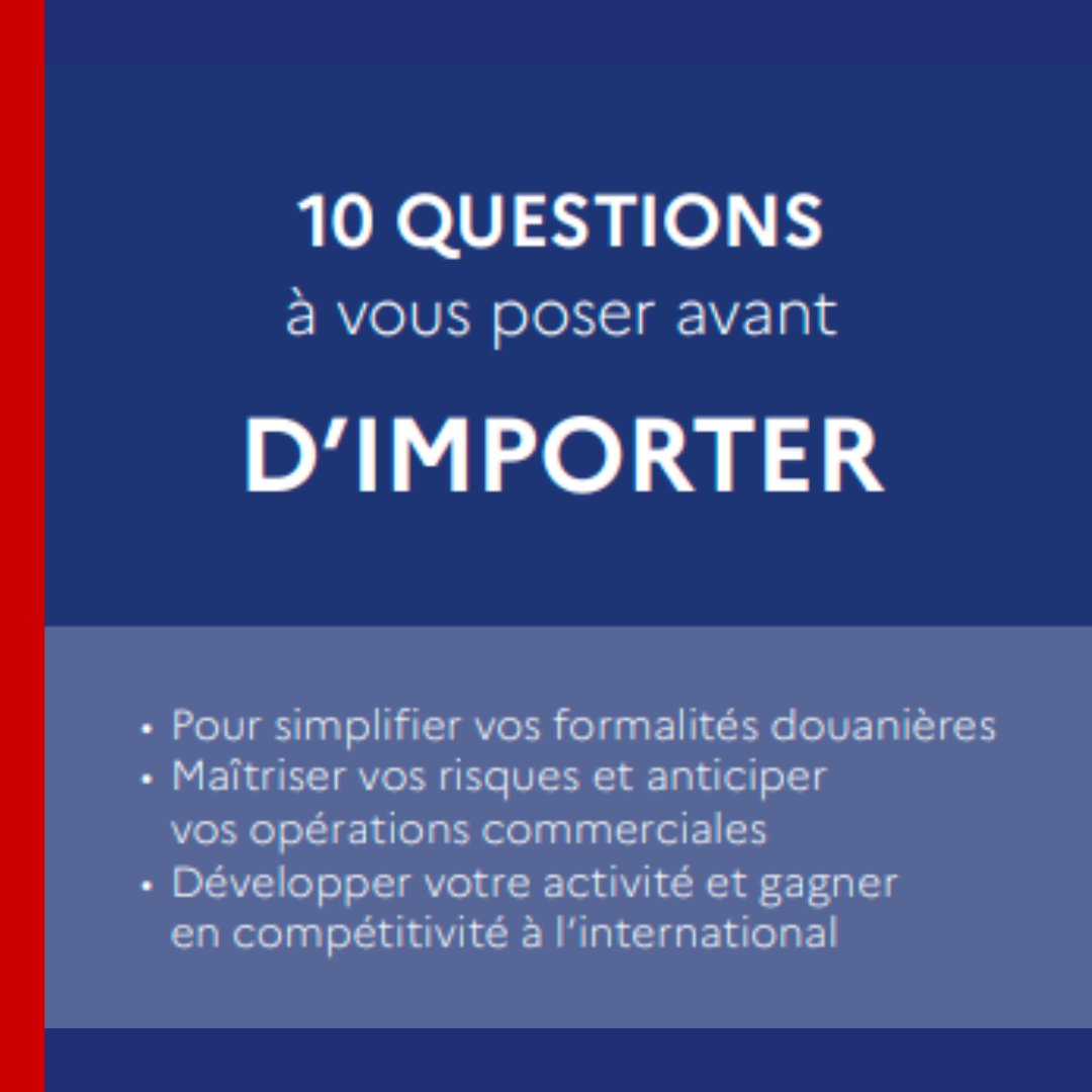douane_france's tweet photo. 🔟questions à se poser avant d'importer !

👉une véritable check-list ✔de l'import pour les entreprises qui débutent.

A télécharger ici ⤵
https://t.co/TBjJxzC7t7 https://t.co/9klDaizfqf