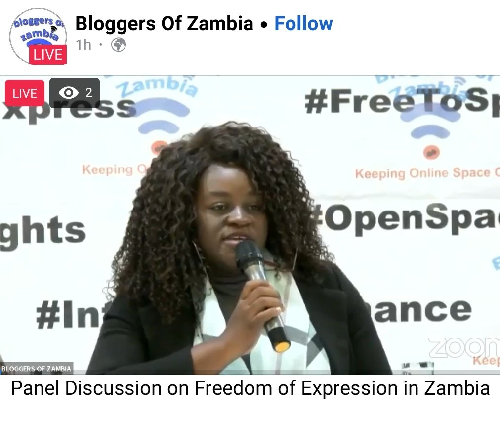 Mwazi's tweet image. The media should be able to speak to or cover any individual or event they deem fit but this is not possible when Freedom Of Expression is not guaranteed says journalist Adora Nyirenda.
#OpenSpaceZM