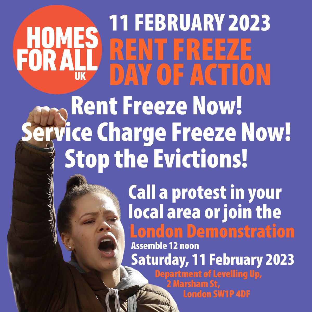 #RentFreezeNow join the Twitter storm today 9-11am. 

#ServiceChargeFreeze
#StopEvictions 
#EnoughIsEnough
#CostOfLivingCrisis