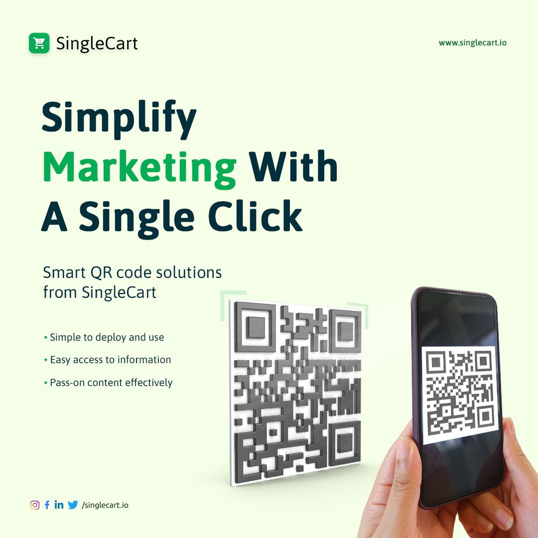 singlecart_io's tweet photo. Save printing costs by deploying SingleCart’s Smart QR Code Solutions. Share menus, catalogues and more with this easy to use solution. Stay ahead of the curve in this digital era!

📧 : support@singlecart.io
🌐 : https://t.co/l85eBSNc5l

#business #qrcode #qrcodegenerator #pos https://t.co/fQrB0ZpzMO