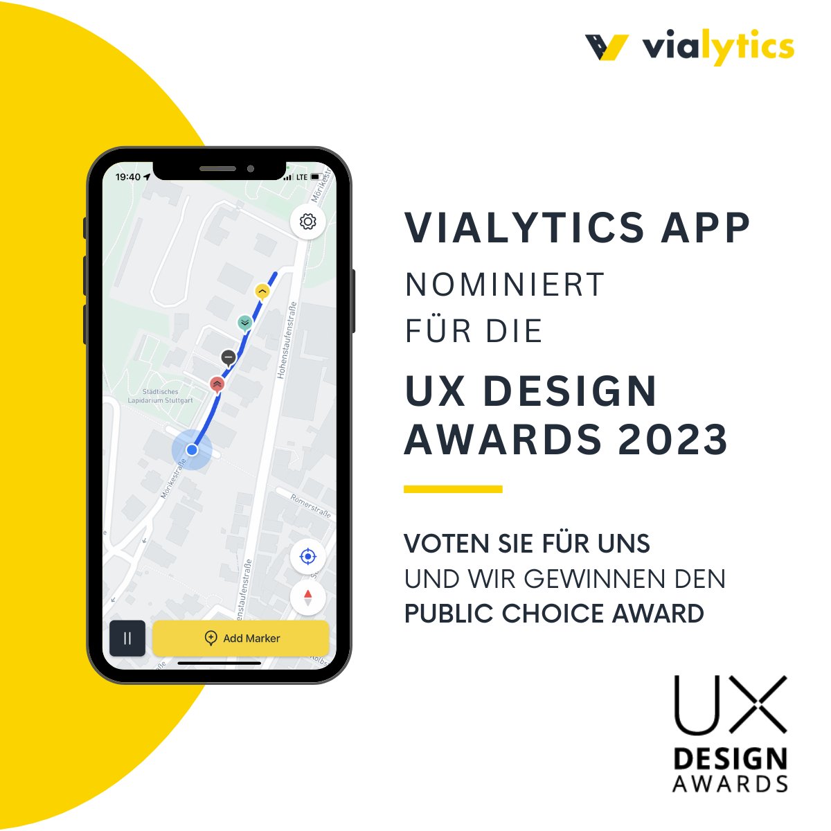 vialytics's tweet photo. Die vialytics App ist für die UX Design Awards 2023 nominiert! 🤩📱 
Mit der Nominierung der @uxdawards haben wir ebenfalls die Chance, den Public Choice Award 🏆abzustauben! 
Jetzt für vialytics voten: https://t.co/7YJCJH2pPC 
#uxdesign  #userexperience  #APP  #voting https://t.co/YYSZJIhThn