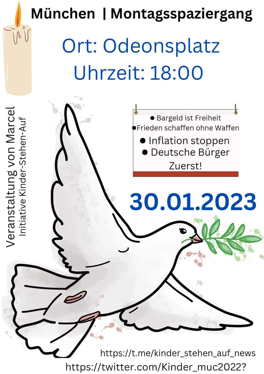 #muenchen #Montagsspaziergang 
#Frieden #Freiheit @Kinder_muc2022