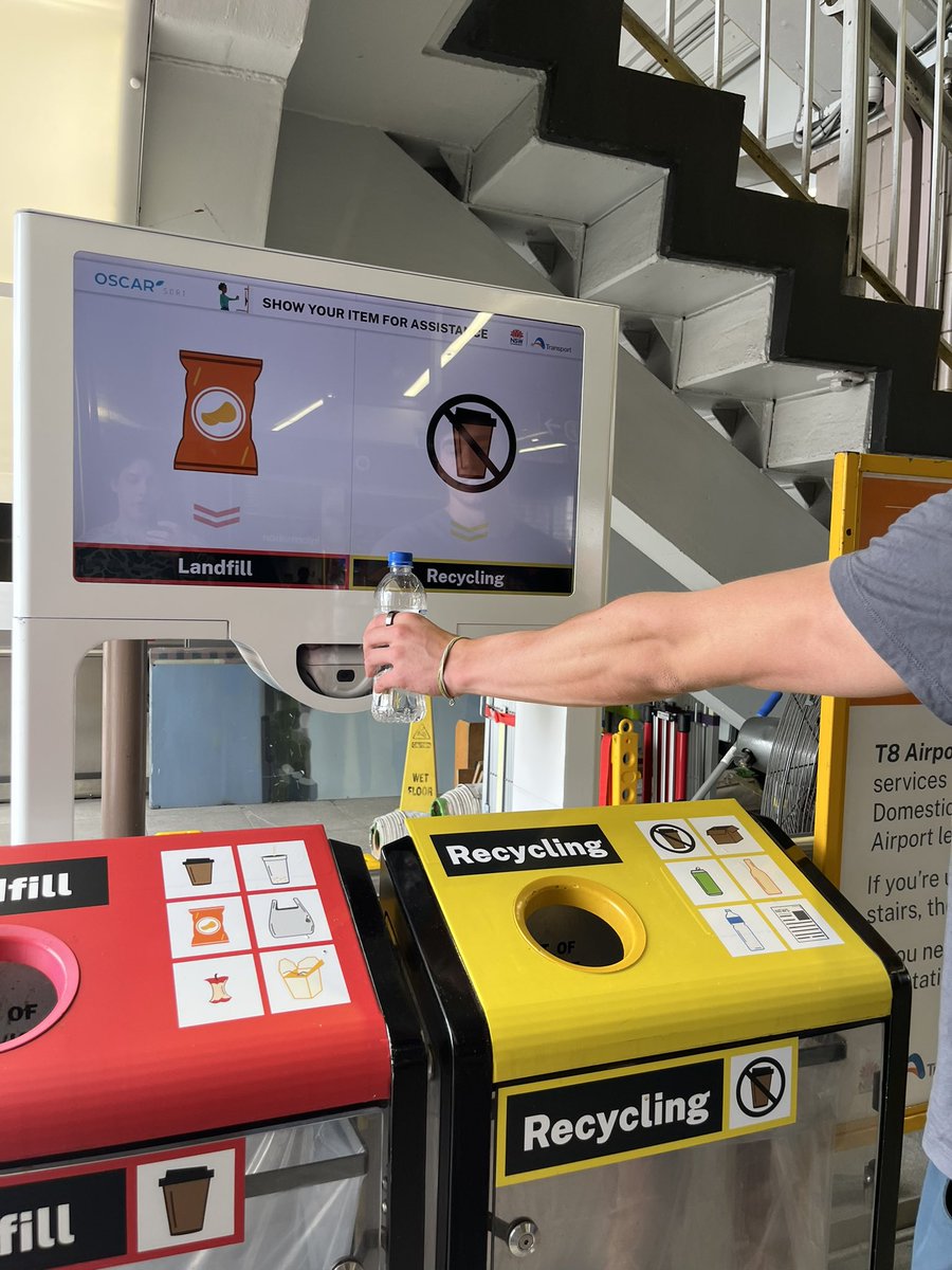 bellaunsw's tweet photo. When I went down to the Harbour I noticed this technology that allows you to hold up your waste and it will inform you whether or not it goes in recycling or landfill! It’s always a best practice to be responsible with waste to protect our oceans! #MarEnvS20 https://t.co/JyBYOqx6tf