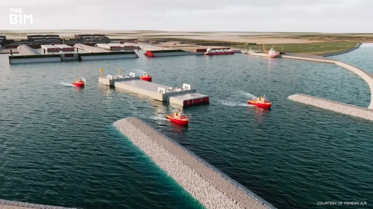TheB1M's tweet photo. Europe's $7.5BN new tunnel will connect Denmark with Germany, and transform travel across the continent - https://t.co/TAVbN6d4D8 #construction #infrastructure #engineering #megaproject https://t.co/p6wfhAdnc0