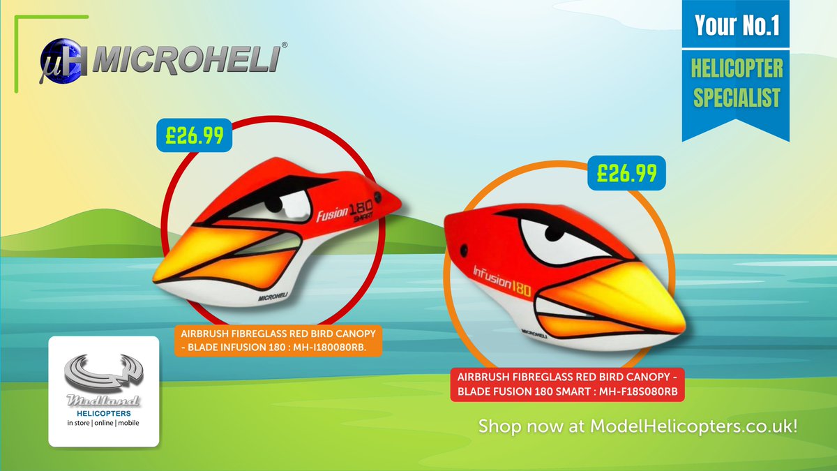 midlandhelis's tweet image. Airbrush Fibreglass Red Bird Canopy 🐤 🚁

📦 Free Delivery on orders over £100
🖥️ Visit ModelHelicopters.co.uk 
📞 Or call, 01455 637762

#MidlandHelicopters 🚁

#ModelFlying #Airbrush #AirbrushFibreglass #Fibreglass #RedBirdCanopy #AngryBirds