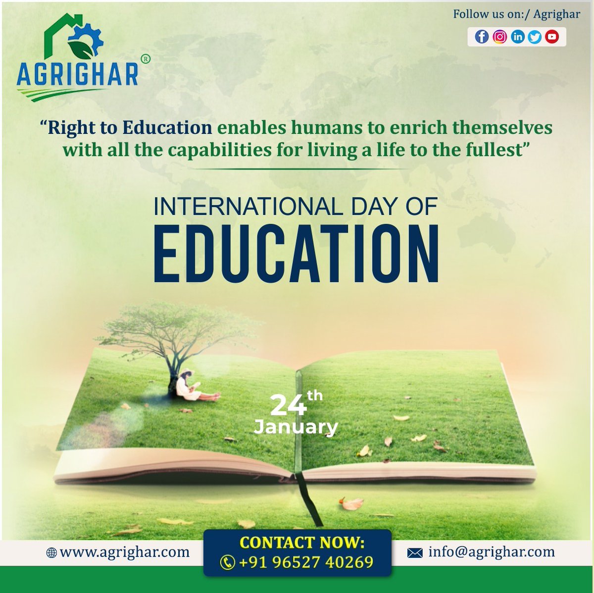 International Day of Education ✍️✍️

'Education is one of the most powerful weapon, wich you can use to change the world'

@agrighar
@WeaimIndia
@wemartglobal

#nationaleducationday #education #educationday  #nationaleducationpolicy #india #firsteducationminister #educationmatter