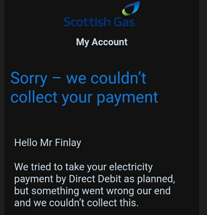 AllyFinlay1's tweet photo. @BritishGas You've still not taken the dd YOU CANCELLED IN ERROR. Fix your bloody systems. #stillknackered #hichris #britishgas #useless https://t.co/bip62qozMJ