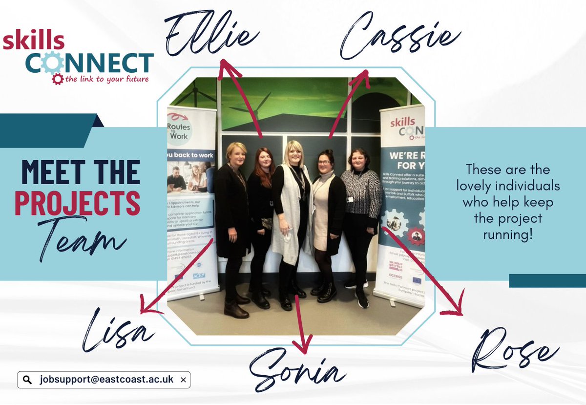 SkillsConnectGY's tweet photo. We help young people aged 16 - 24 seeking employment in #Norfolk and #Suffolk, but do you know about the people working behind the scenes? 

Every Tuesday, we will be featuring one of our team members to introduce themselves and explain a little about their role in the project! https://t.co/xVwinOERze