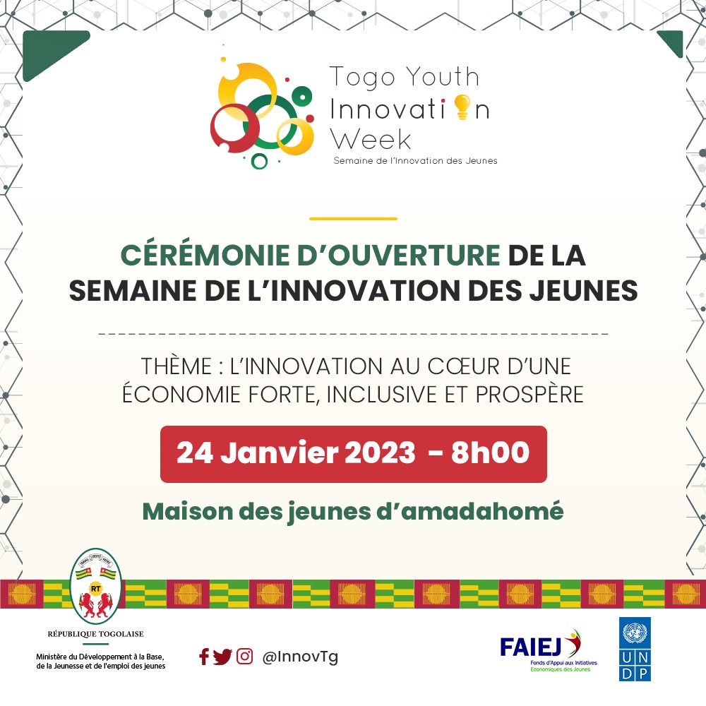 MaximeKOUKPONOU's tweet photo. Tous à Amadahomé maison des jeunes pour la cérémonie d'ouverture de la Semaine de l’Innovation Togolaise . 

De grosses personnalités ce matin et pleines de surprises inimaginable 👌

A ne pas rater...
#TgTwittos https://t.co/nReCz2RNDQ