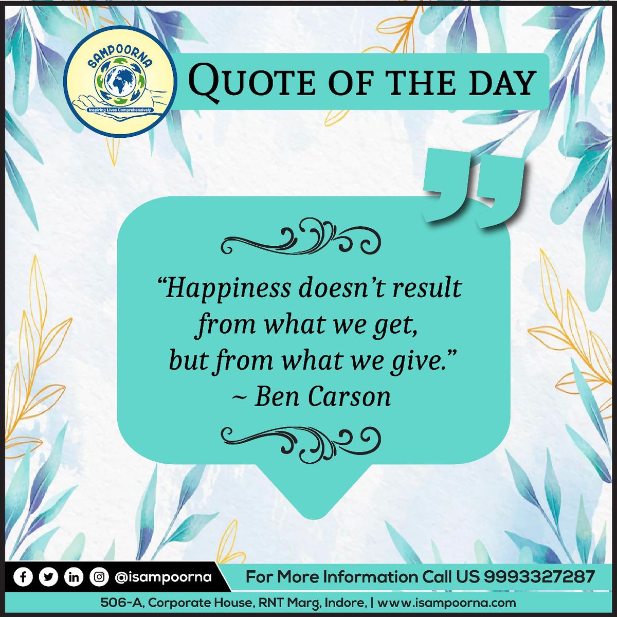 iSampoorna's tweet photo. QUOTE OF THE DAY ~ 😊
#quoteoftheday #helping #help #love #helpingothers #donate #charity #support #people #helpinghands #donation #helpothers #community #sampoorna #event #benefit #sampoornaevent #verticles #sehat #sahyog #sampoornaev #saundary https://t.co/FQdL1WVdIz