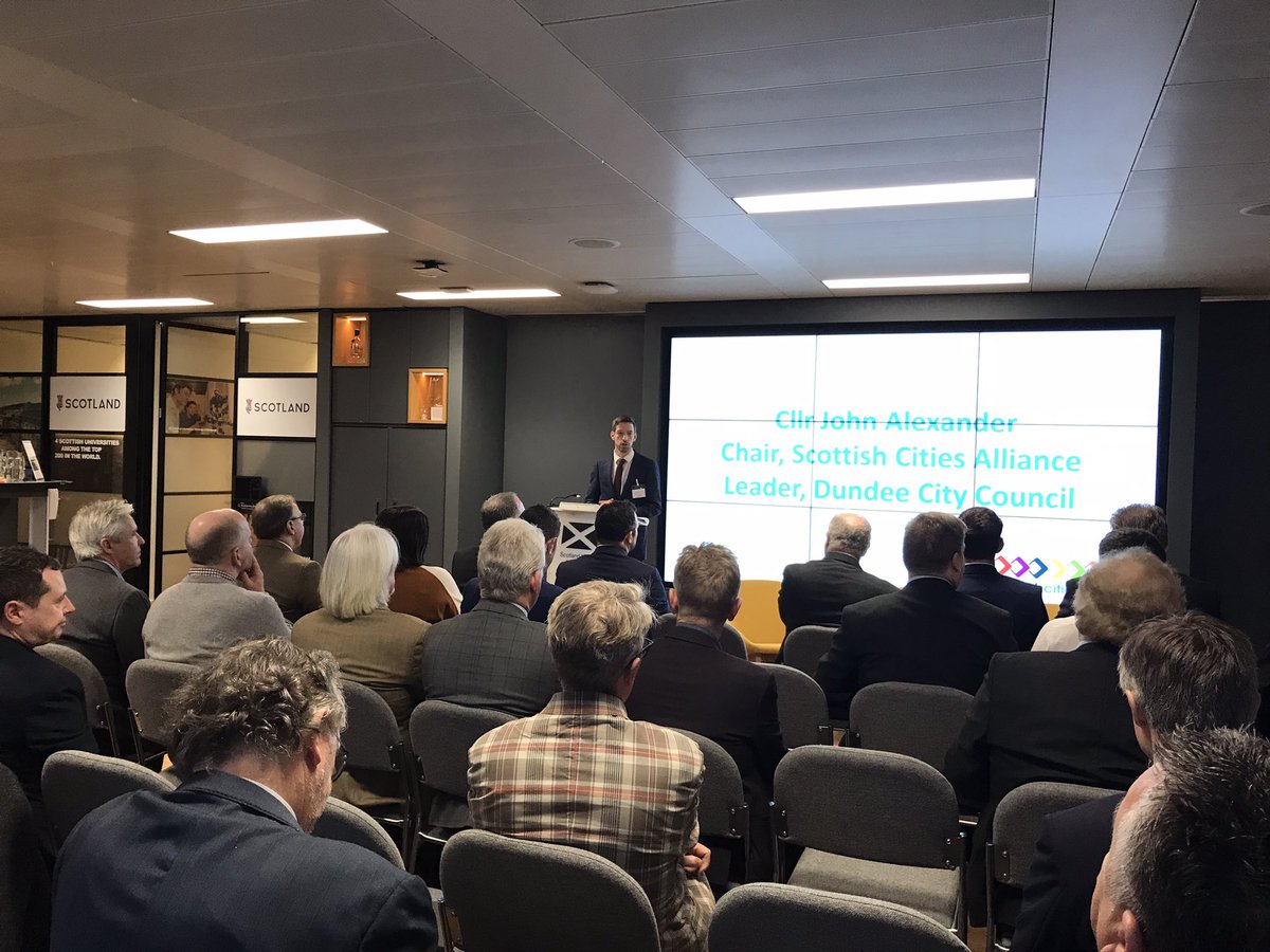 scottishcities's tweet photo. Our inaugural Scottish Cities Week programme is taking place today at @ScotGovLondon. Our Chair @CllrAlexander giving words of welcome to the investors, developers, agents and others gathered to learn about the investment opportunities across Scotland’s 8 cities
#scottishcities https://t.co/IqFCOMvCAJ