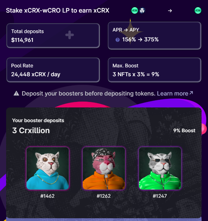 CryptoGParty's tweet photo. Am I the only one farming $xCRX on @crodexapp?👀 156% APR -> 375% APY! 🔥🔥🔥 Check how cool the circle of welth is + team holds 0 so they can't dump on investors. #Cronos #Defi FTW! #CROfam
Oh...and my @CrxillionClub OGs are boosting rewards every second! 😎🔥🚀 #MetaverseHUB https://t.co/XIW4oe33JL