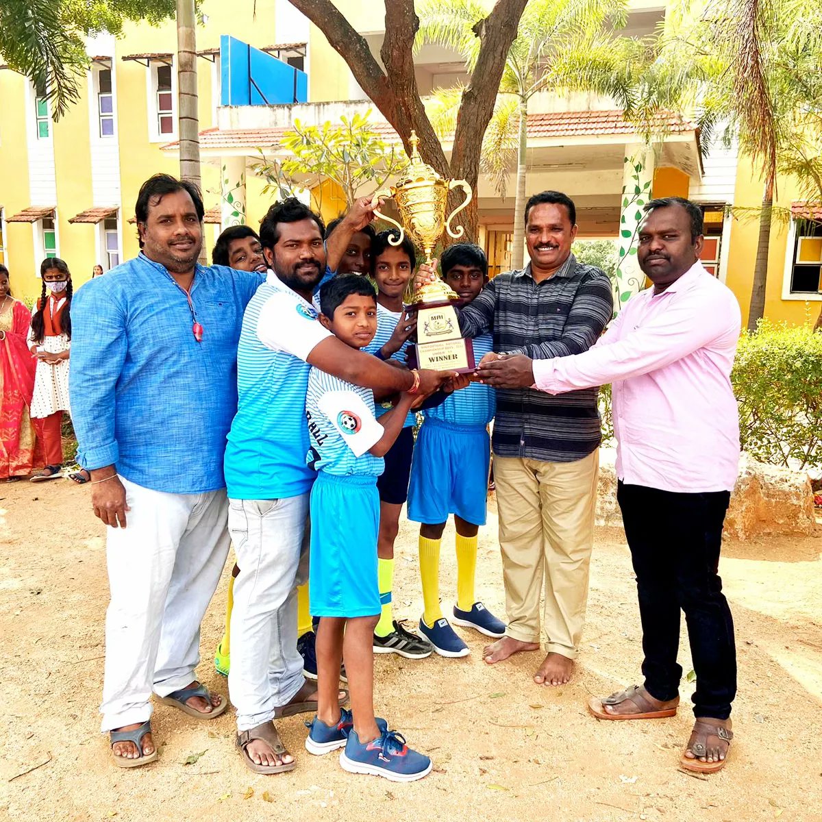 The #minifootball team (under-11 age category) of Apollo Isha Vidhya, Argonda, beat seven district teams to win in a state-level tournament, and 5 of them were part of the state team that won at the national level. They will now play in Yugoslavia in June '23. #IshaVidhya