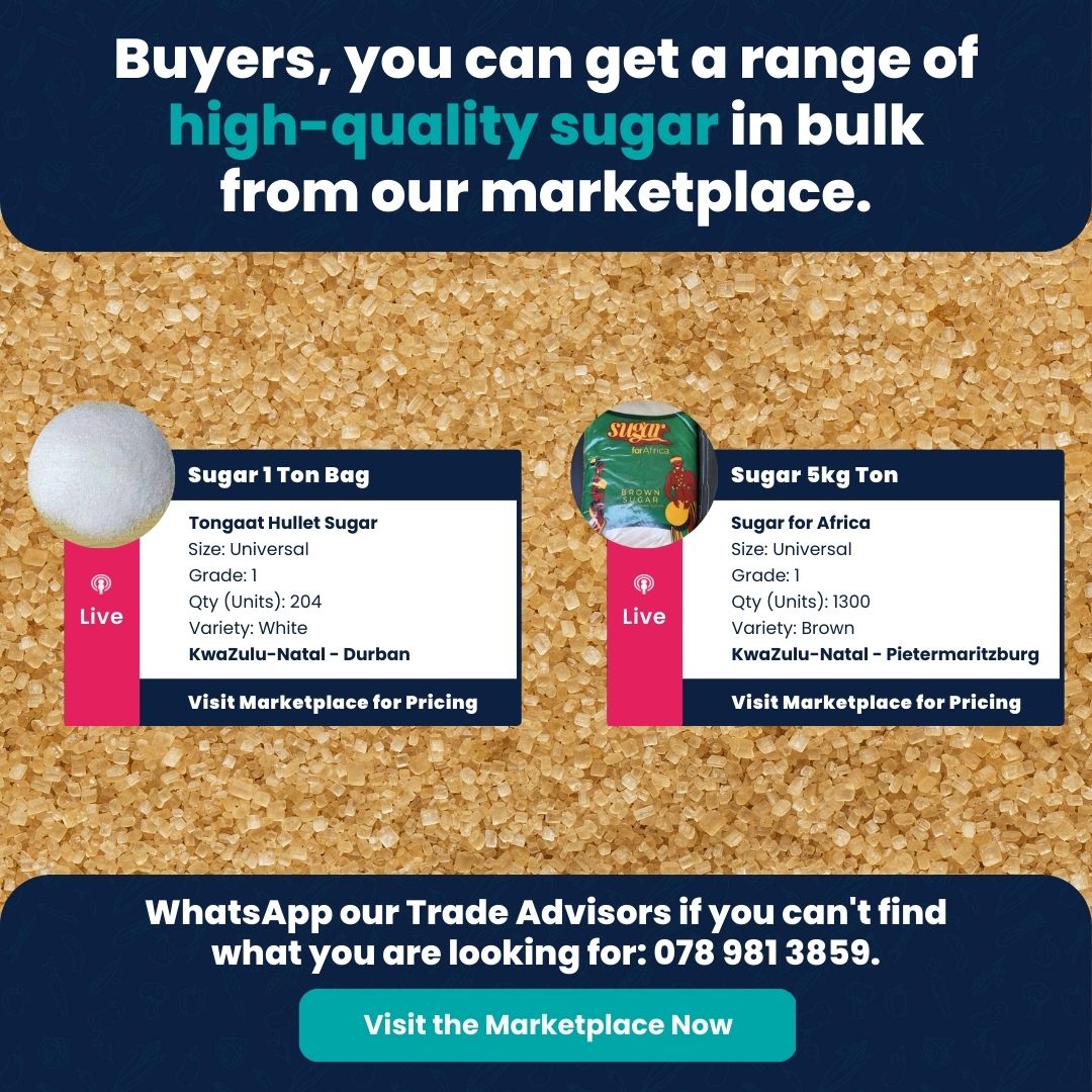 Buyers, we currently have a range of high-quality sugar products available on our marketplace.

Pictured is just two of the listings. Visit market.hellochoice.co.za to see the full range and buy in bulk today!

#hellochoice #onlinemarketplace #bulk #sugar