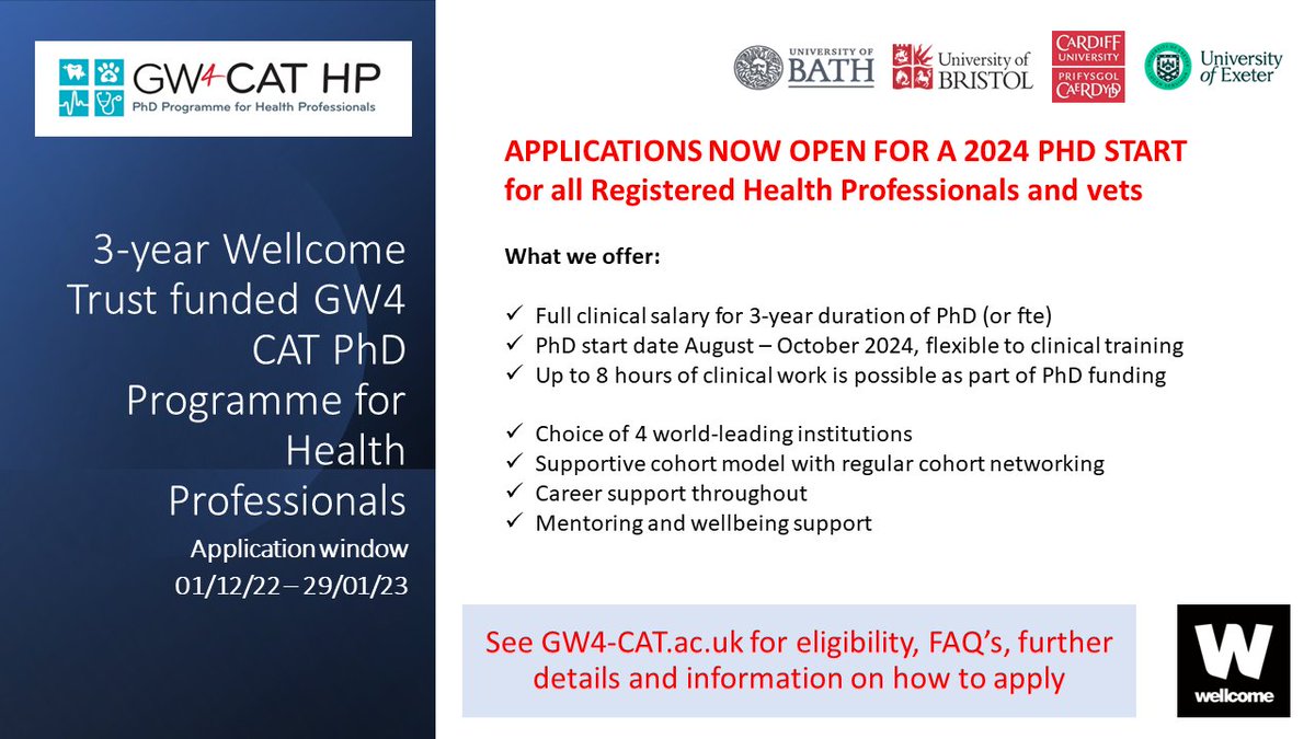 GW4-CAT HP (@gw4_cat) on Twitter photo 👀5 days to deadline so get your applications in! Please see website for full eligibility criteria and how to apply!👍 👀5 days to deadline so get your applications in! Please see website for full eligibility criteria and how to apply!👍