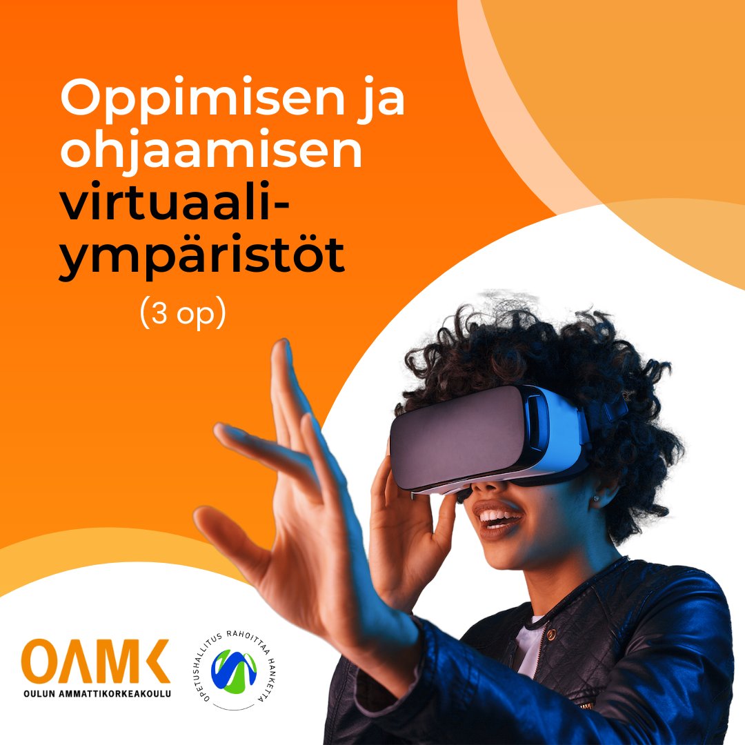 Oulussa tarjolla virtuaaliympäristöjen hyödyntämiseen liittyvää maksutonta täydennyskoulutusta toisen asteen ammatillisen koulutuksen ja vapaan sivistystyön opettajille ja kouluttajille. Ilmoittaudu mukaan u.oamk.fi/virtuaaliympar… #täydennyskoulutus #osaamisenopettaja