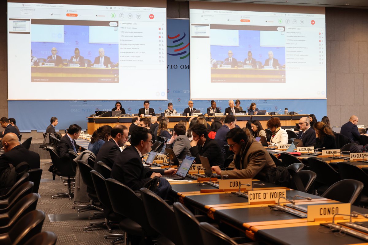 Happening now: The #DominicanRepublic 🇩🇴 undergoes its fifth WTO Trade Policy Review. Ambassador José Sánchez-Fung heads the Dominican delegation in Geneva. 
<a href="/RDenSuiza/">Embajada de la República Dominicana en Suiza</a> 
<a href="/MIREXRD/">Cancillería de República Dominicana</a>