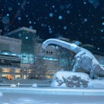 まるで氷河期!？福井駅前の雪景色が幻想的!