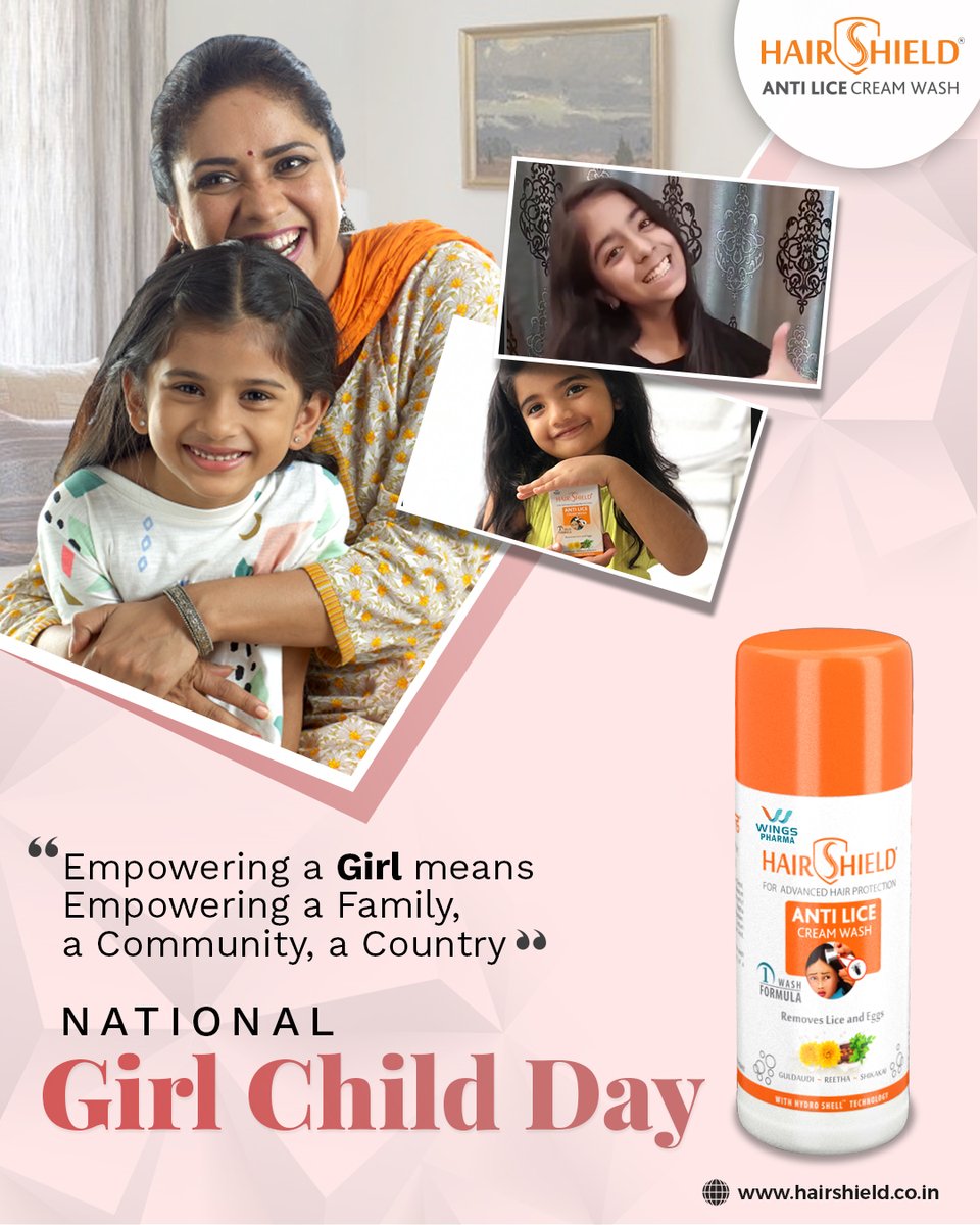 myhairshield's tweet photo. "Wishing All the Girls in the World a Happy National Girl Child Day. May You be Strong, Confident, and Empowered to Reach for your Dreams and Make a Difference in the World."
#GirlChildEmpowerment #GirlChildDay #NationalGirlChildDay #HairShield #HairShieldAntiLiceCreamWash https://t.co/4afwdfsn4X