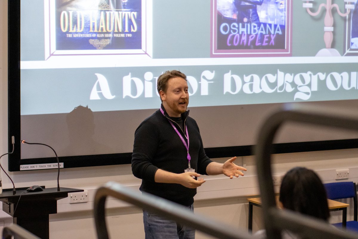 DonnyCollege's tweet photo. Yesterday, as part of Creativity Month, Craig Hallam delivered a talk in the lecture theatre about how he became an author and all about the publishing world! Don't miss out on Noreen Nassim's author talk tomorrow at 3pm! 📖 

#creativitymonth #author https://t.co/iuBTqMX7rW