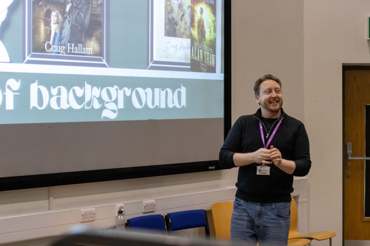 DonnyCollege's tweet photo. Yesterday, as part of Creativity Month, Craig Hallam delivered a talk in the lecture theatre about how he became an author and all about the publishing world! Don't miss out on Noreen Nassim's author talk tomorrow at 3pm! 📖 

#creativitymonth #author https://t.co/iuBTqMX7rW