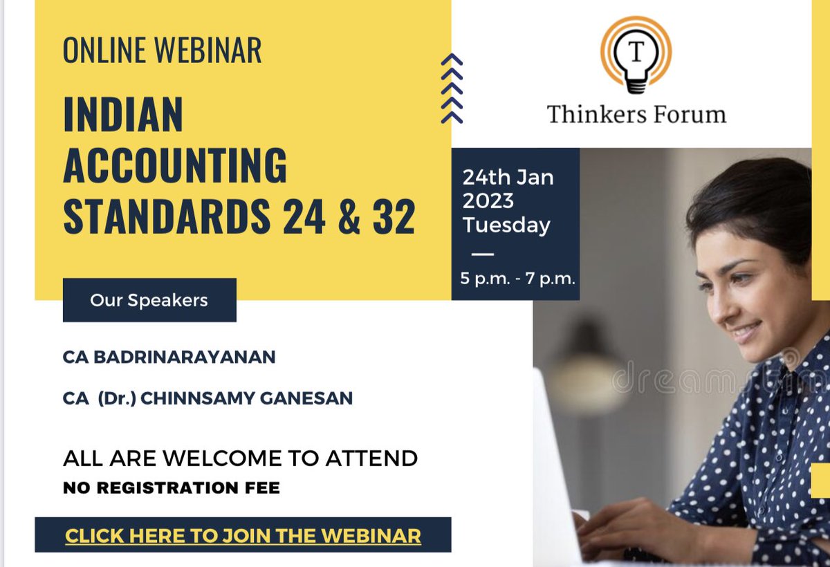 KSRLAW's tweet image. #IndAs Webinar on the two frequently used referred to accounting standards at 5 pm today. All are welcome to listen and learn. @KALAVINOD1989 @FCSJigarShah @JayanthV_CS @amitret90 @Amitasdesai @FCSGauravKumar @GPingleCorpLaws @Artigoyal04 @MsharmaB @KarthickVarada1 @Sri_PwC