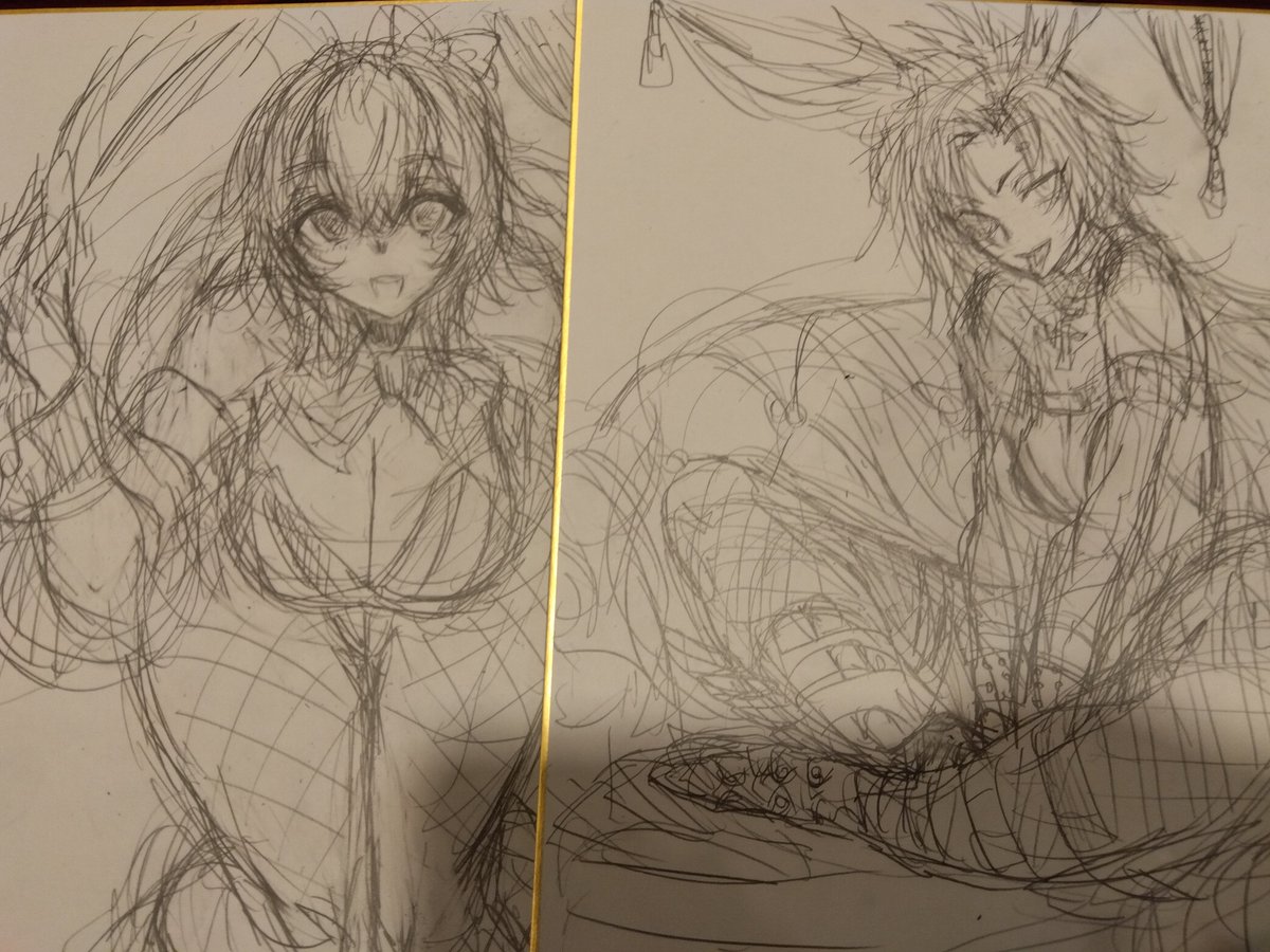 1/29プリステ用色紙下書き。 
