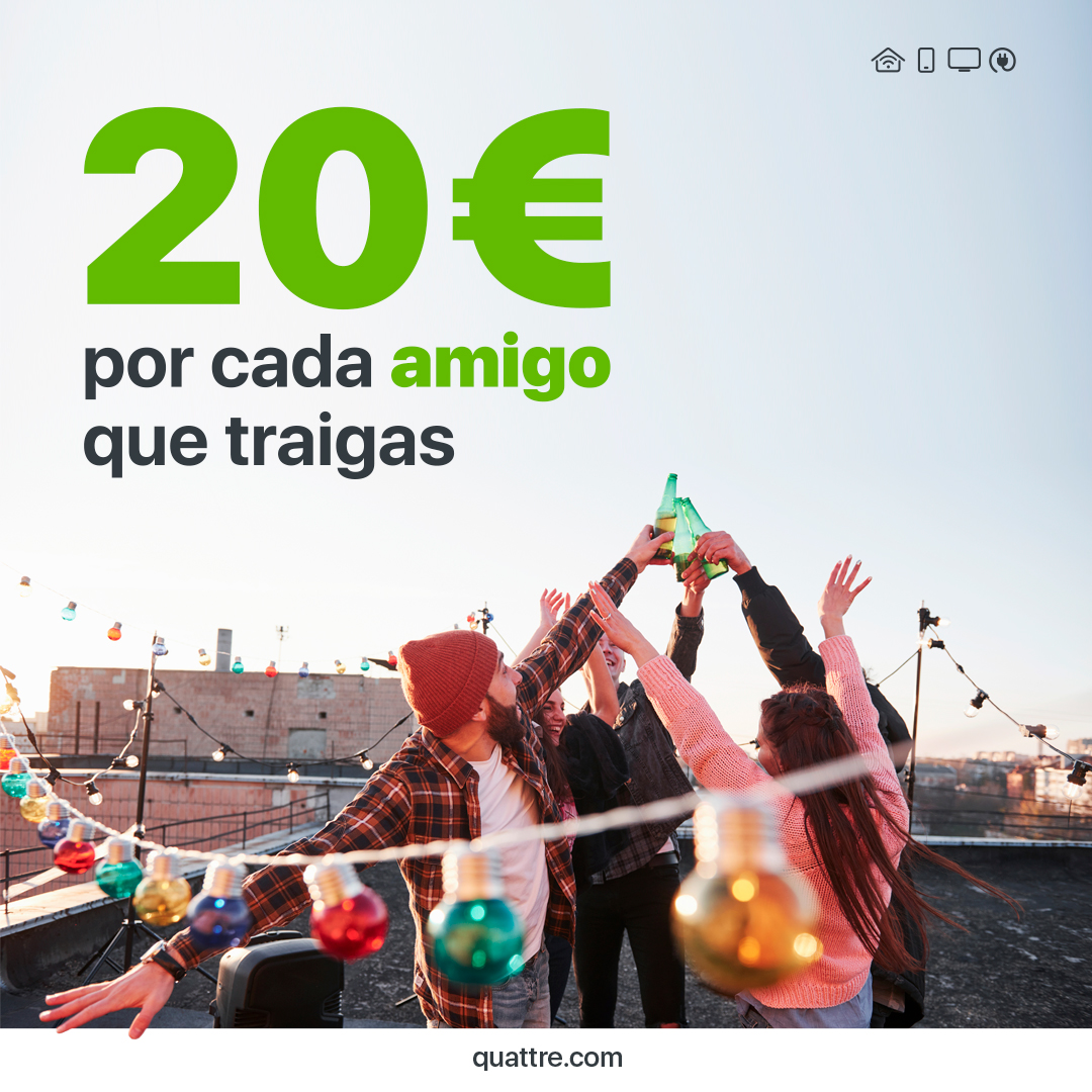 Cuando estás a gusto con algo, lo cuentas, ¿no? 🤔

Comparte tu experiencia en #Quattre 🥳

Habla con tus amigos y familiares y si vienen de tu parte, ¡20€ para cada uno! 🤑

WhatsApp 📲 quattre.com/tiendas
☎ 96 112 63 46
quattre.com

#descuentoamigo #fibra