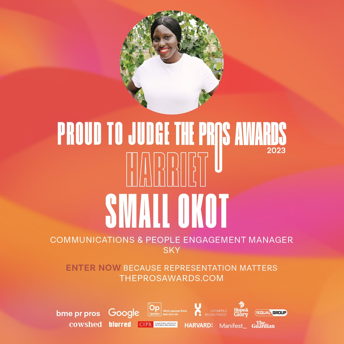 HarrietSmallies's tweet photo. I'm a judge for The Pros Awards 2023! The first awards to be judged by BME PR and comms pros, celebrate talented BME PR and comms pros and celebrate inclusive work.
The Pros Awards 2023 is developed by #bmeprpros
Enter now https://t.co/uU8E7RjISG https://t.co/LwXeP4aOxe