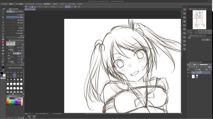 Skebリクエストいただいたんでざっくりラフ描き 