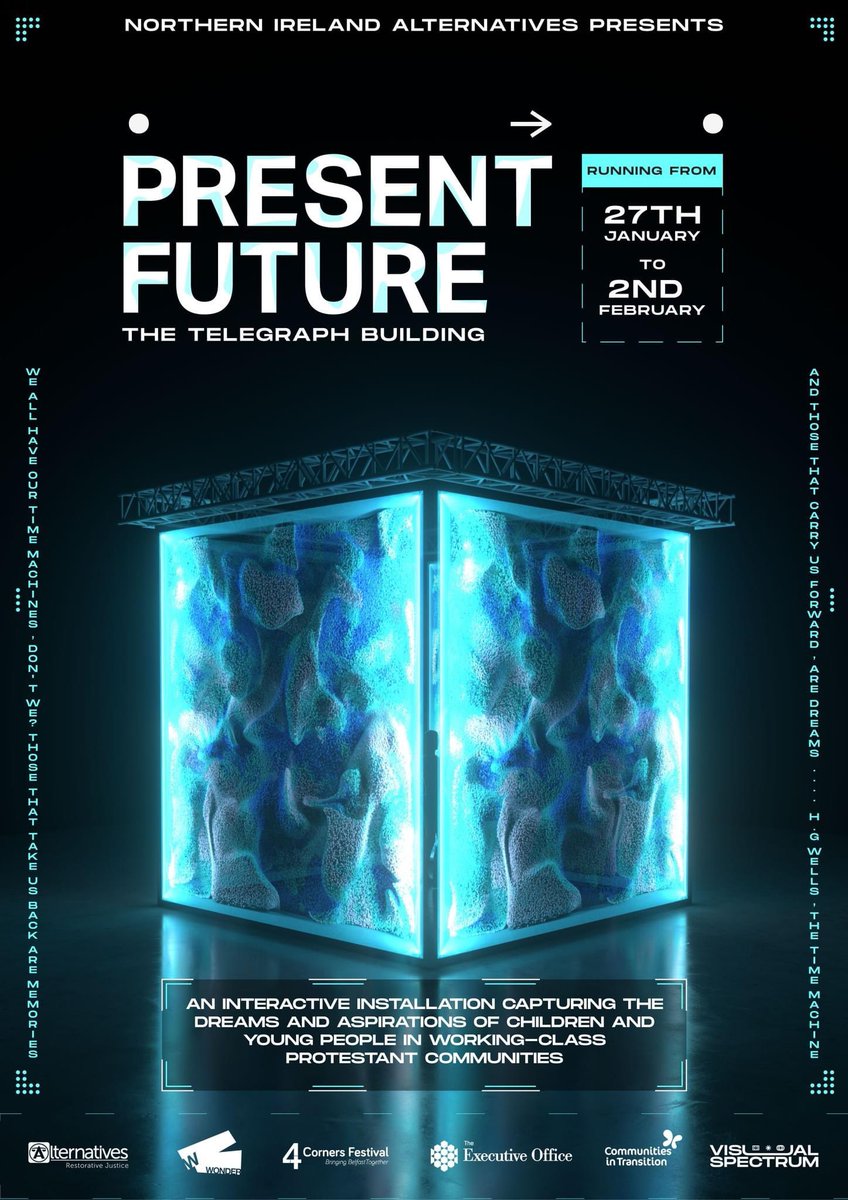 Kicking off the year with this large scale immersive experience in The Telegraph Building in Belfast. Working along side <a href="/_visualspectrum/">Visual Spectrum Studios</a> 's Oisin to create a 5m x 5m cube that takes the viewer on an audio visual journey. FREE event <a href="/4cornersbelfast/">4CornersBelfast</a> : eventbrite.co.uk/e/present-futu…