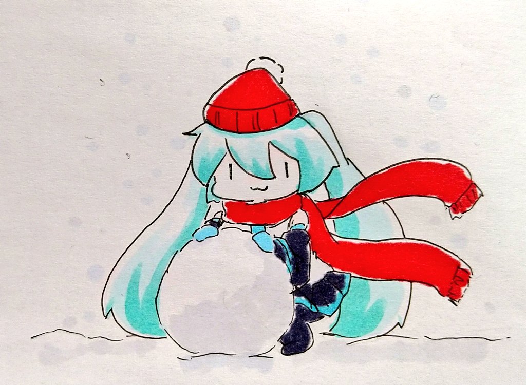 hatsune miku 1girl scarf solo long hair red scarf very long hair twintails  illustration images