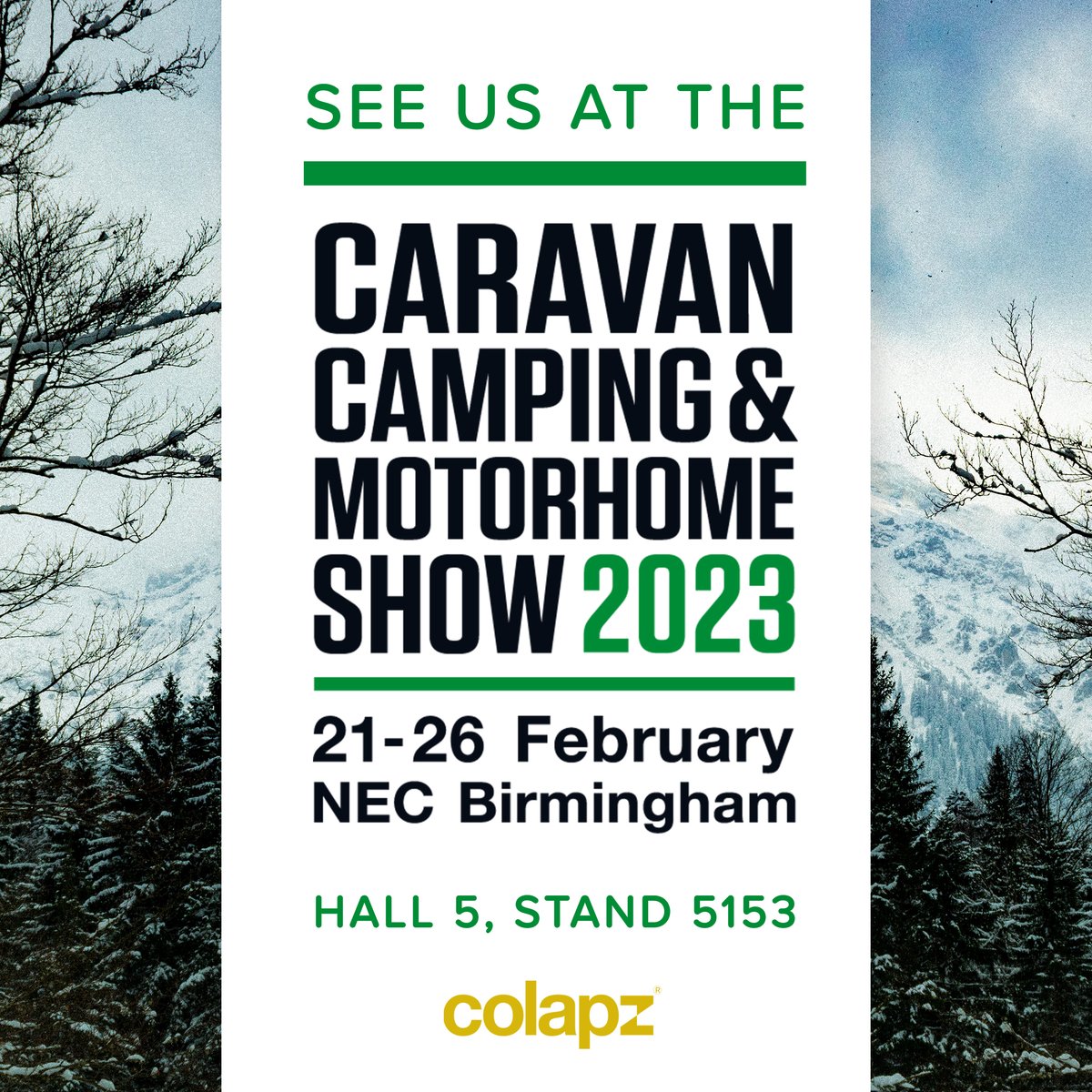 It's that time of year again folks! Get ready to hit the road &amp; explore the great outdoors at the <a href="/NECCaravanShow/">MHome & Caravan Show</a> next month 🏕

Don't miss out on our latest gear, expert advice &amp; exclusive deals. 

See you there! 👋

#neccaravanshows #nccevents #motorhomeandcaravanshow #colapz