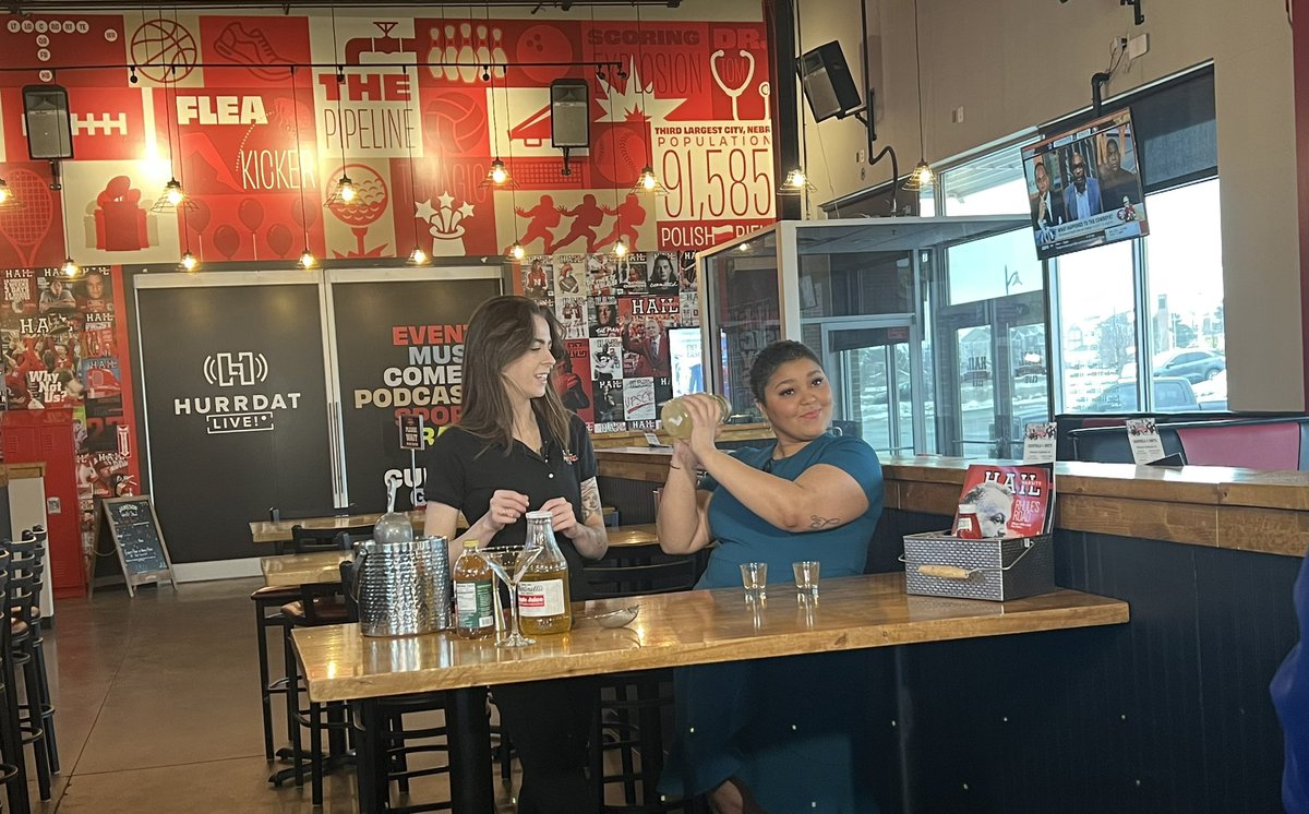 SahmOmaha's tweet photo. Shaking things up this morning with @WaverleKETV and @mccartney_hope at @hailvarsityclub 
#DryJanuary #mocktail https://t.co/bBDWUw87Nh