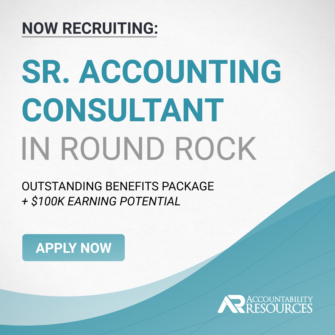 We have been exclusively engaged to identify and #recruit a Sr. Accounting Consultant with a well-respected Round Rock dynamic &amp; growing client offering outstanding Benefits package and earning potential of $100k. Learn more and apply here: bit.ly/3gUZG6N