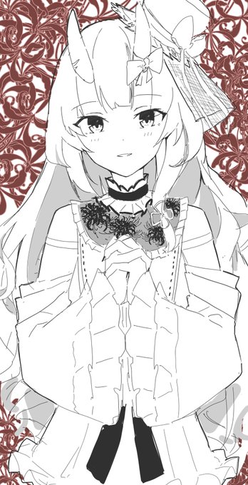 特に何も考えてない お嬢のゴスロリっぽい服のラフ 
気が乗れば進める 