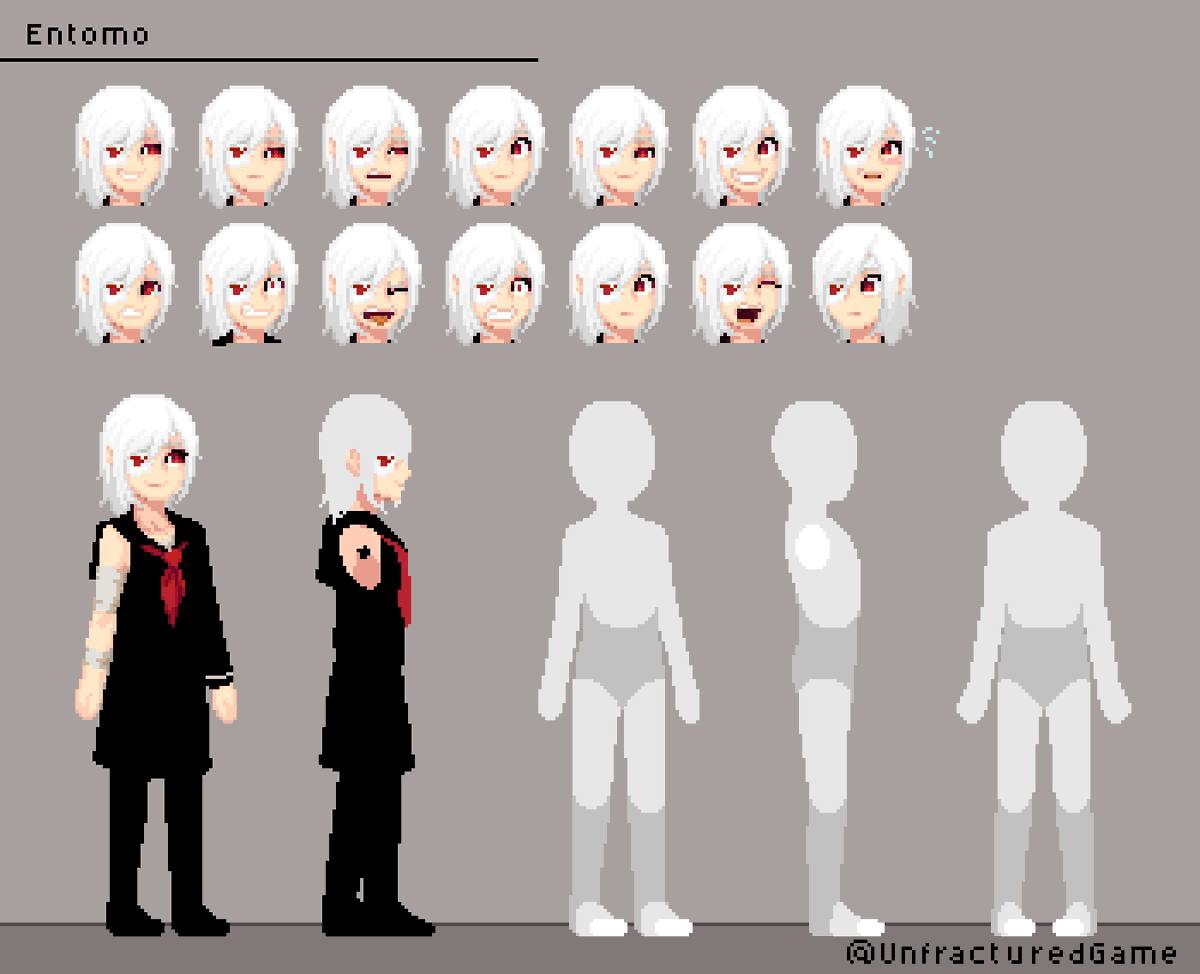 UnfracturedGame's tweet photo. Howdy folks, Yin here. For this week I've sneaked thru security to bring ya'll some behind-the-scenes top-secret stuff.🤫
The character sheet for our main protagonist. But keep this a secret between us, aight?
#IndieGameDev  #Entomo #indiegames https://t.co/vbAFjPRMHs