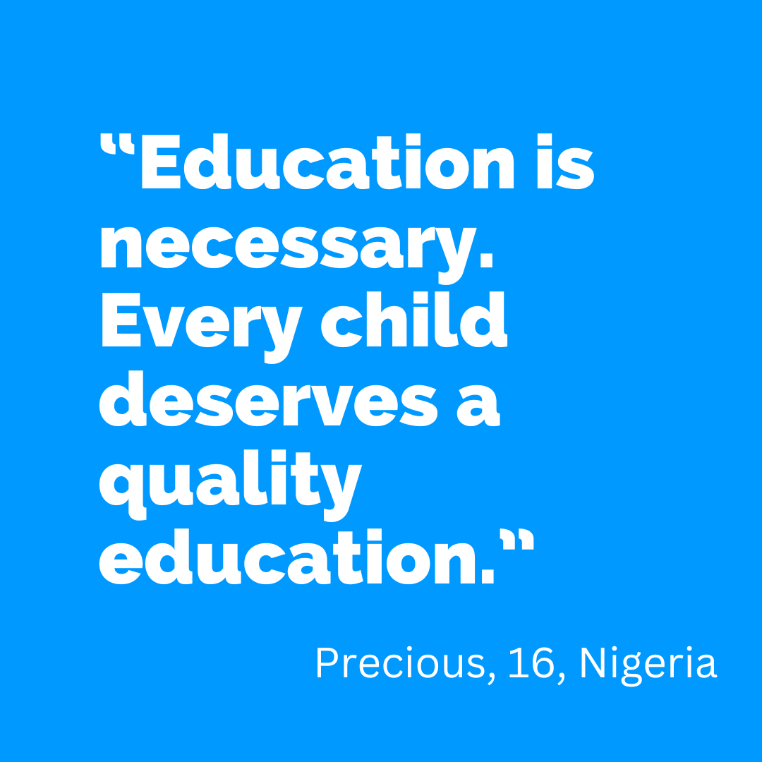 Precious is convinced that every child deserves to learn: voicesofyouth.org/blog/every-chi… 

This #EducationDay, share this quote if you agree. 

#LetMeLearn