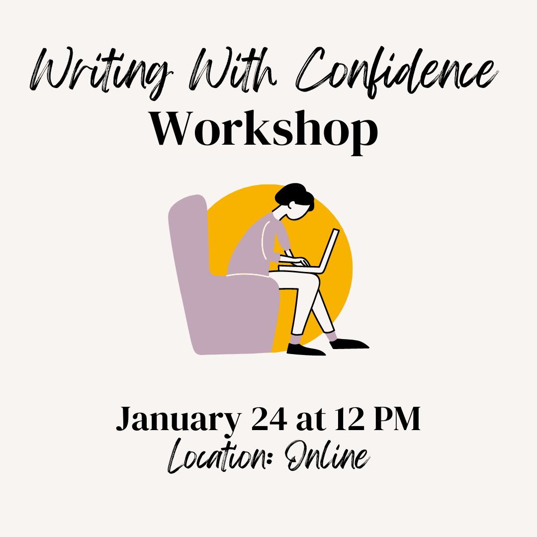 VCUWritingCtr's tweet photo. Check out the week's workshops!
-Writing With Confidence on Tues, January 24 at 12 pm 
-Personal Statement on Fri, January 27 at 1 pm.

#vcu #virginiacommonwealthuniversity
#vcuwritingcenter #vcuwritestuff #vcurams #vcu2026
#vcu2025 #vcu2024 #vcu2023 https://t.co/y9Jb1NXiWb