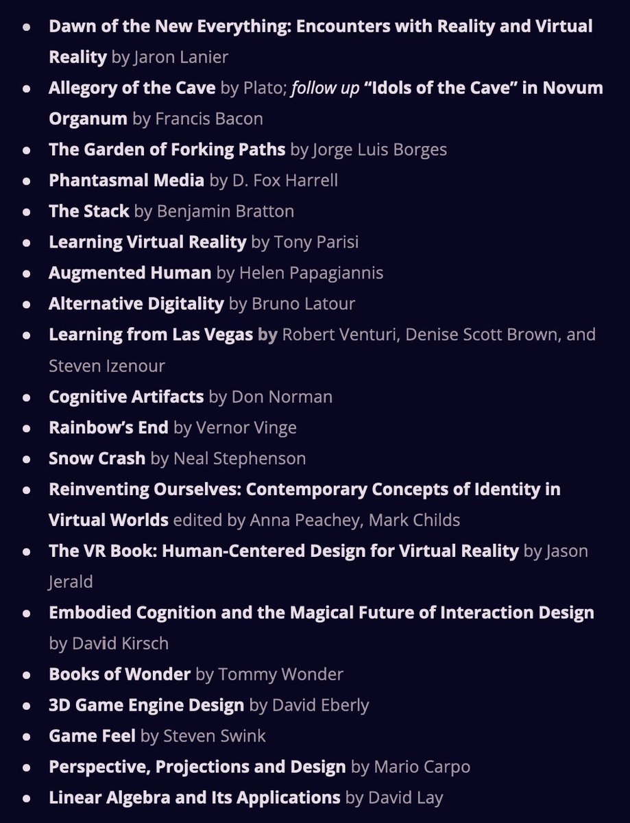 a lex fridman style reading list for ar/vr. these have informed my thought process (read before 2018)