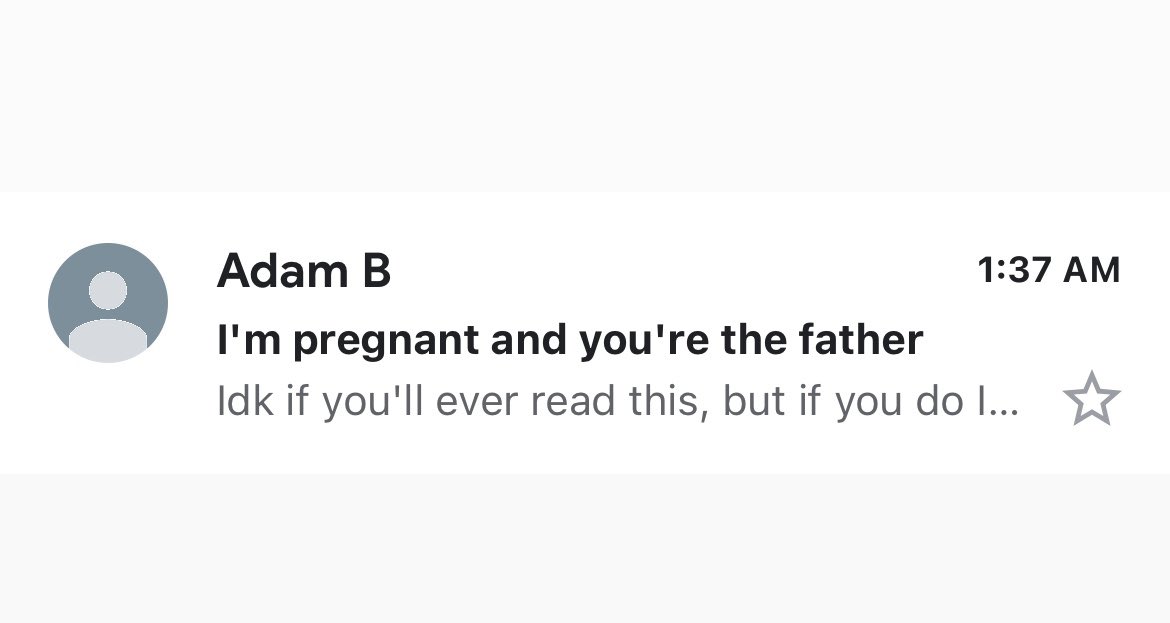 Bombshell email from Adam this morning. I’m shaking.