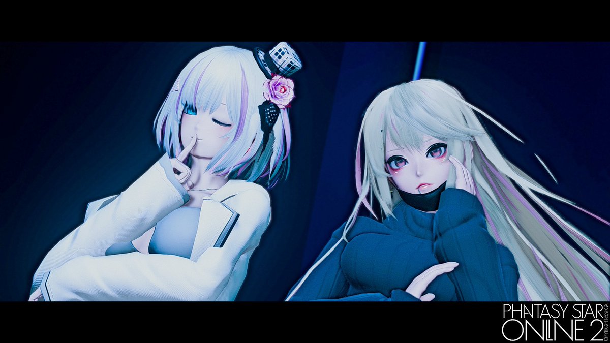 GHz276_PSO2's tweet photo. 今回はしるいぶさん(@RIONA1207)と！！
白髪良いぞ～('ω')
#メンテの日なのでssを貼る  
#PSO2NGS https://t.co/3vO4DLyn0u