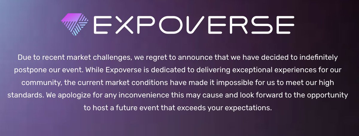 agami_co's tweet photo. Quick Update:

We were expected to host a booth and an afterparty meetup at @goexpoverse - Miami, but the entire event has been canceled.

We're actively looking for other events to attend. If you know of any events that may be a great choice for us, please let us know.

🧵👇 https://t.co/VwkoP35OTr