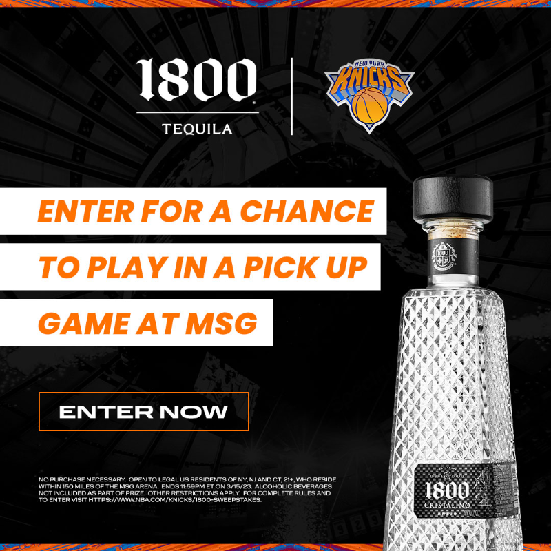 nyknicks's tweet photo. It’s your time to shine on the court! 
 
Enter for a chance to play pickup at MSG, presented by @1800Tequila