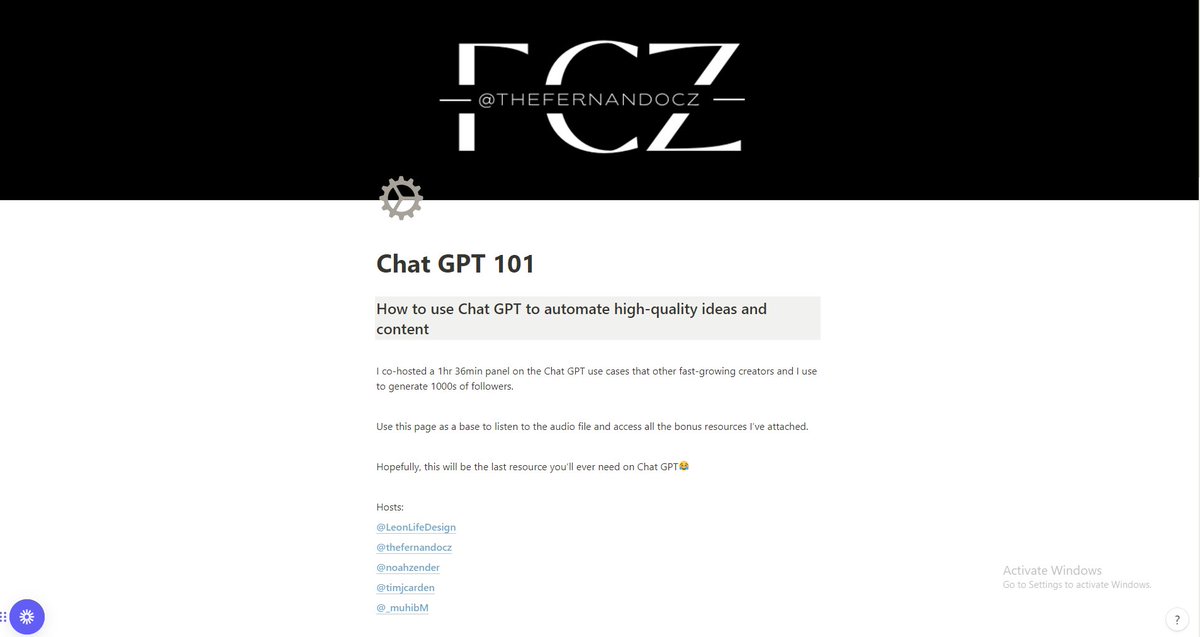 thefernandocz's tweet photo. ChatGPT is the ultimate tool for leverage.

I co-hosted a 1hr 36min panel explaining how we use it to gain 1000s of followers.

Over 9,616 people tuned in...

Want to hear the secrets?

RT + comment “yes” and I’ll DM it to you.

(Must be following so I can DM) https://t.co/EBiaWDgwL3
