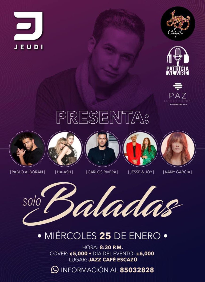 Nunca me habían dado fecha para mi solito en el Jazz Café y resulta que mañana tengo concierto ahí 🤩🥰 invitadisimes a que lleguen a cantar conmigo 😍 pd: si me ayudan con retweet😎